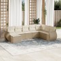 Gartensofa-Set mit beigen Kissen 8 Stück PE-Rattan von , Modulare Sofas für den Außenbereich - Ref: Foro24-3221757, Preis: 69...