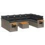 10-piece garden sofa set with gray synthetic rattan cushions by , Garden sets - Ref: Foro24-3259526, Price: 659,50 €, Discoun...