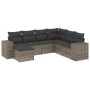 Set de sofás de jardín 7 piezas con cojines ratán PE gris de , Conjuntos de jardín - Ref: Foro24-3222899, Precio: 474,22 €, D...