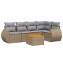 Garden sofa set with cushions 6 pieces beige synthetic rattan by , Garden sets - Ref: Foro24-3224995, Price: 446,11 €, Discou...