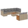 Gartensofa-Set mit beigen Kissen, 10-teilig, synthetisches Rattan von , Gartensets - Ref: Foro24-3227977, Preis: 663,75 €, Ra...