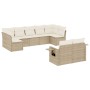 9-teiliges Gartensofa-Set mit beigen synthetischen Rattankissen von , Gartensets - Ref: Foro24-3252955, Preis: 791,16 €, Raba...