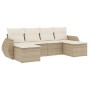 Gartensofa-Set mit Kissen, 6-teilig, beiges synthetisches Rattan von , Modulare Sofas für den Außenbereich - Ref: Foro24-3221...