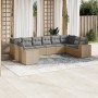 Gartensofa-Set mit beigen Kissen, 10-teilig, synthetisches Rattan von , Gartensets - Ref: Foro24-3223068, Preis: 716,57 €, Ra...