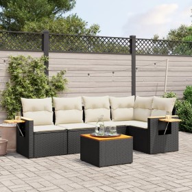 6-piece garden sofa set and black synthetic rattan cushions by , Garden sets - Ref: Foro24-3226791, Price: 397,67 €, Discount: %