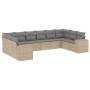 Gartensofa-Set mit beigen Kissen, 10-teilig, synthetisches Rattan von , Gartensets - Ref: Foro24-3223068, Preis: 716,57 €, Ra...