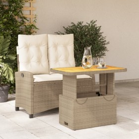 2-teilige Garten-Essgruppe mit beigen Kissen aus synthetischem Rattan von , Gartensets - Ref: Foro24-3277418, Preis: 312,31 €...