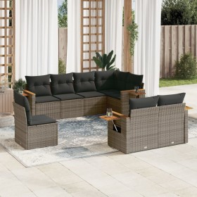 Set de sofás de jardín 8 pzas y cojines ratán sintético gris de , Conjuntos de jardín - Ref: Foro24-3227005, Precio: 604,94 €...