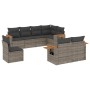 8-teiliges Gartensofa-Set und graue synthetische Rattankissen von , Gartensets - Ref: Foro24-3227005, Preis: 604,41 €, Rabatt: %