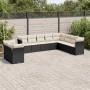 Gartensofa-Set 10-teilig mit schwarzen synthetischen Rattankissen von , Gartensets - Ref: Foro24-3249695, Preis: 616,48 €, Ra...