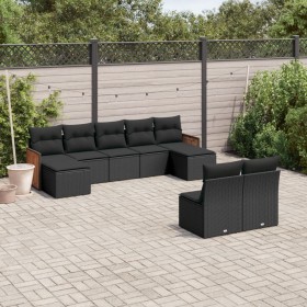 8-teiliges Gartensofa-Set und schwarze synthetische Rattankissen von , Gartensets - Ref: Foro24-3228050, Preis: 523,77 €, Rab...