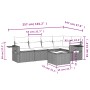 6-piece garden sofa set and black synthetic rattan cushions by , Garden sets - Ref: Foro24-3252473, Price: 412,94 €, Discount: %