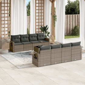 Set de muebles de jardín 9 pzas y cojines ratán sintético gris de , Conjuntos de jardín - Ref: Foro24-3252287, Precio: 708,64...