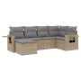 Garden sofa set with cushions 6 pieces beige synthetic rattan by , Garden sets - Ref: Foro24-3252796, Price: 485,22 €, Discou...