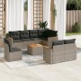 9-teiliges Gartenmöbel-Set und graue synthetische Rattankissen von , Gartensets - Ref: Foro24-3258574, Preis: 585,86 €, Rabat...