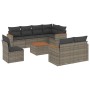 9-teiliges Gartenmöbel-Set und graue synthetische Rattankissen von , Gartensets - Ref: Foro24-3258574, Preis: 585,86 €, Rabat...