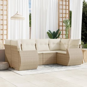 Garden sofa set with cushions 6 pieces beige synthetic rattan by , Garden sets - Ref: Foro24-3254115, Price: 548,99 €, Discou...