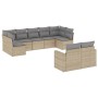 Set de sofás de jardín 9 pzas con cojines ratán sintético beige de , Conjuntos de jardín - Ref: Foro24-3219409, Precio: 594,9...