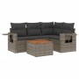 Gartensofa-Set mit Kissen, 5-teilig, graues synthetisches Rattan von , Modulare Sofas für den Außenbereich - Ref: Foro24-3224...