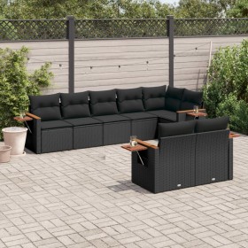 8-teiliges Gartensofa-Set und schwarze synthetische Rattankissen von , Gartensets - Ref: Foro24-3226986, Preis: 565,94 €, Rab...