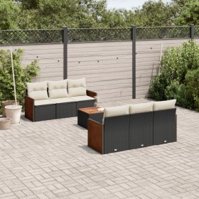 7-teiliges Garten-Essset und schwarze Kissen aus synthetischem Rattan von , Gartensets - Ref: Foro24-3227470, Preis: 472,36 €...