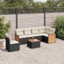 7-teiliges Garten-Essset und schwarze Kissen aus synthetischem Rattan von , Gartensets - Ref: Foro24-3227701, Preis: 463,14 €...