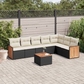 8-teiliges Gartensofa-Set und schwarze synthetische Rattankissen von , Gartensets - Ref: Foro24-3227715, Preis: 480,99 €, Rab...