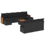 11-teiliges Gartensofa-Set und schwarze synthetische Rattankissen von , Gartensets - Ref: Foro24-3228071, Preis: 585,53 €, Ra...