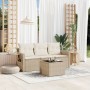 Gartensofa-Set mit Kissen, 4-teilig, beiges synthetisches Rattan von , Gartensets - Ref: Foro24-3252205, Preis: 352,11 €, Rab...