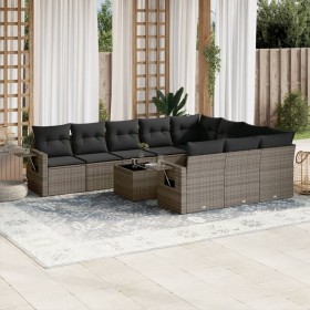 11-piece garden sofa set and gray synthetic rattan cushions by , Garden sets - Ref: Foro24-3253037, Price: 736,96 €, Discount: %