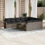 11-piece garden sofa set and gray synthetic rattan cushions by , Garden sets - Ref: Foro24-3253037, Price: 737,60 €, Discount: %