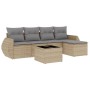 Garden sofa set with cushions 6 pieces beige synthetic rattan by , Garden sets - Ref: Foro24-3253636, Price: 422,08 €, Discou...