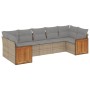 7-piece garden sofa set and beige synthetic rattan cushions by , Garden sets - Ref: Foro24-3227949, Price: 504,99 €, Discount: %