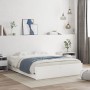 White engineered wood bed frame 150x200 cm by , Beds and slatted bases - Ref: Foro24-3207266, Price: 178,28 €, Discount: %