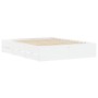 White engineered wood bed frame 150x200 cm by , Beds and slatted bases - Ref: Foro24-3207266, Price: 178,28 €, Discount: %