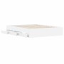 White engineered wood bed frame 150x200 cm by , Beds and slatted bases - Ref: Foro24-3207266, Price: 178,28 €, Discount: %