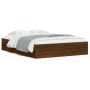 Cama con cajones madera de ingeniería marrón roble 140x200 cm de , Camas y somieres - Ref: Foro24-3207279, Precio: 227,77 €, ...