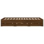 Oak brown engineered wood bed with drawers 140x200 cm by , Beds and slatted bases - Ref: Foro24-3207279, Price: 228,04 €, Dis...