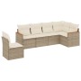 Gartensofa-Set mit Kissen, 6-teilig, beiges synthetisches Rattan von , Gartensets - Ref: Foro24-3258418, Preis: 521,80 €, Rab...