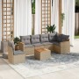 7-teiliges Gartensofa-Set und beige synthetische Rattankissen von , Gartensets - Ref: Foro24-3258426, Preis: 500,87 €, Rabatt: %