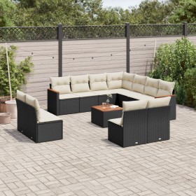 Gartensofa-Set 12-teilig mit schwarzen synthetischen Rattankissen von , Gartensets - Ref: Foro24-3258493, Preis: 644,18 €, Ra...