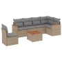 7-piece garden sofa set and beige synthetic rattan cushions by , Garden sets - Ref: Foro24-3258426, Price: 500,87 €, Discount: %