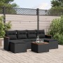 7-teiliges Garten-Essset und schwarze Kissen aus synthetischem Rattan von , Gartensets - Ref: Foro24-3258625, Preis: 449,39 €...