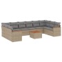 11-teiliges Gartensofa-Set mit beigen synthetischen Rattankissen von , Gartensets - Ref: Foro24-3258734, Preis: 730,69 €, Rab...