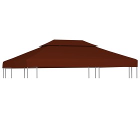 Toldo de cenador 2 niveles terracota 310 g/m² 4x3 m de vidaXL, Cubiertas para carpas y cenadores - Ref: Foro24-46618, Precio:...