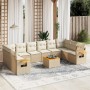 11-teiliges Gartensofa-Set mit beigen synthetischen Rattankissen von , Gartensets - Ref: Foro24-3259573, Preis: 747,99 €, Rab...