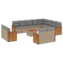 Garden sofa set with cushions 13 pieces beige synthetic rattan by , Garden sets - Ref: Foro24-3260603, Price: 1,00 €, Discoun...