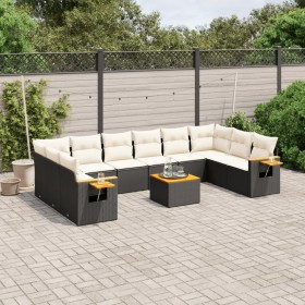 11-piece garden sofa set and black synthetic rattan cushions by , Garden sets - Ref: Foro24-3259571, Price: 641,57 €, Discoun...