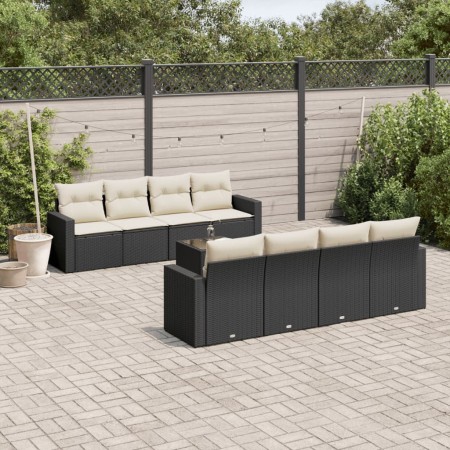 8-piece garden sofa set and black synthetic rattan cushions by , Garden sets - Ref: Foro24-3218736, Price: 561,74 €, Discount: %