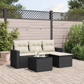 5-teiliges Gartenmöbel-Set und schwarze synthetische Rattankissen von , Gartensets - Ref: Foro24-3218866, Preis: 303,30 €, Ra...